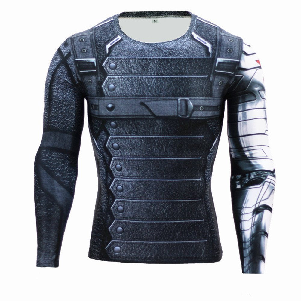 Cosfunmax Super Hero Compression Sports Shirt Men's Long Sleeve Fitness Tee Gym T-Shirt XL