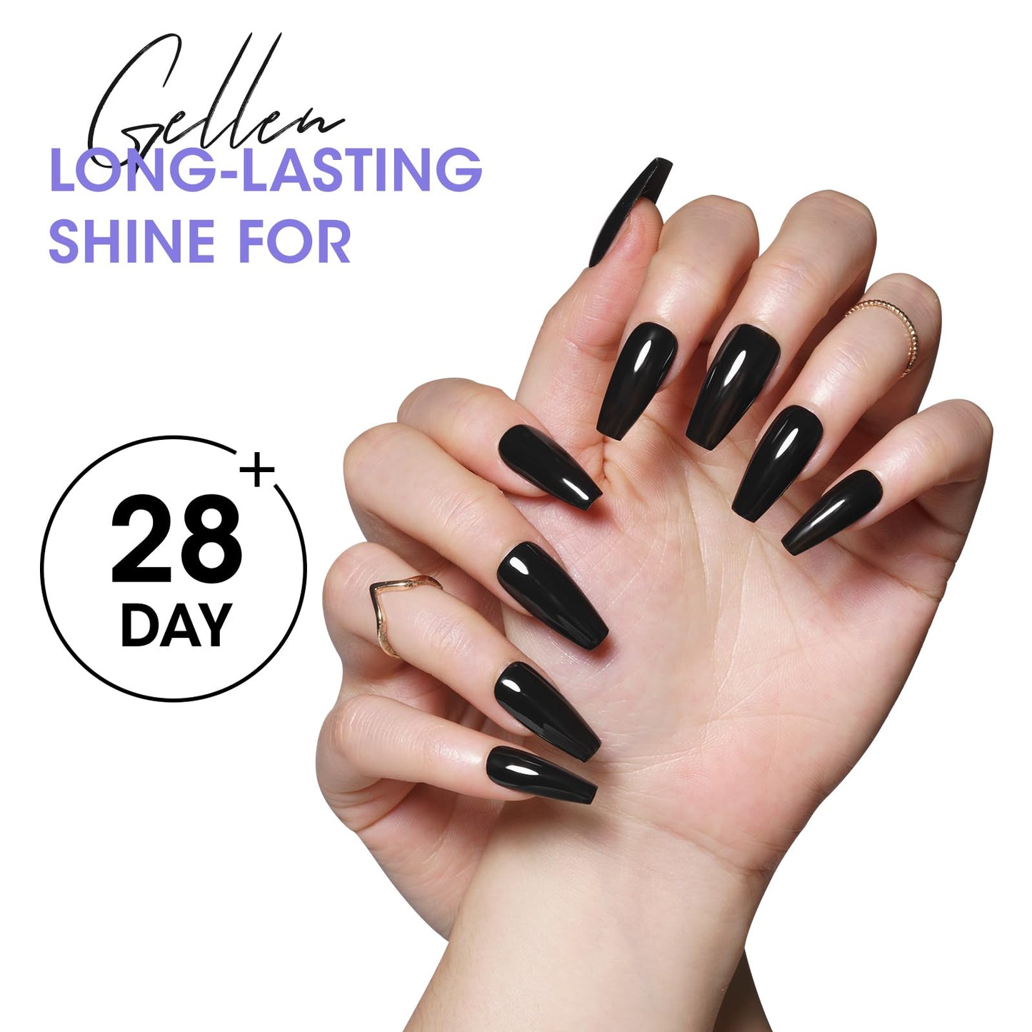 Gellen Gel Top Coat and Base Coat, 2Pcs No Wipe Gel Nail Polish Base and Top Coat, Soak Off Nail Lamp Clear Base Top Coat Long Lasting Finish Nail Art Design Home Gel Manicure Kit
