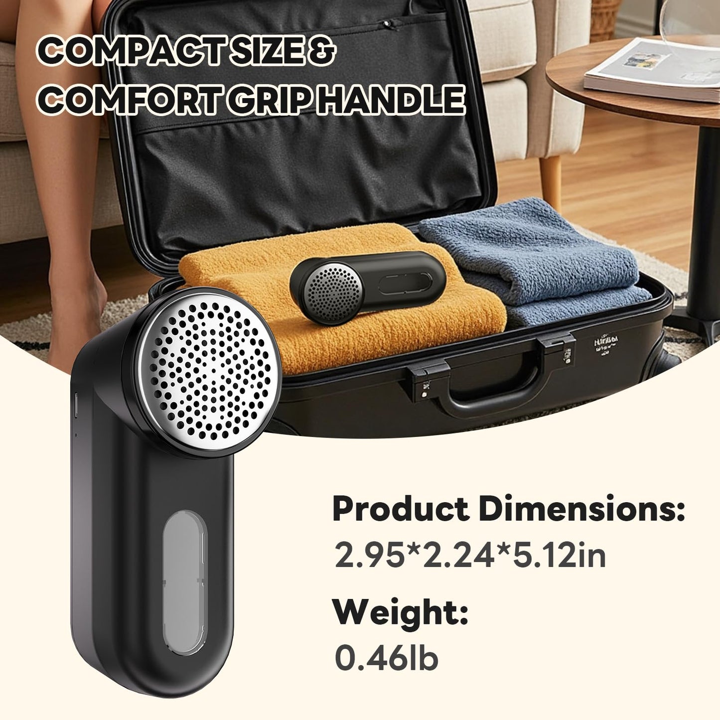 Hutaory Lint Remover for Clothes Shaver Pill Remover Rechargeable Fabric Shaver 2-Speed with Brush Electric Furinture Shaver for Sweater Lint Ball Remover