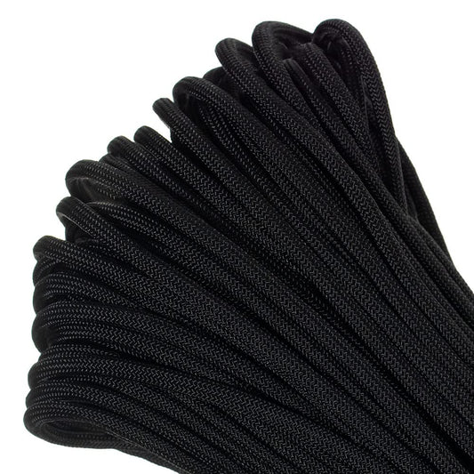 Paracord Planet Genuine Type III 550lb Paracord – Nylon Cord in Solid, Multi, and Reflective Colors – Black (10 ft)