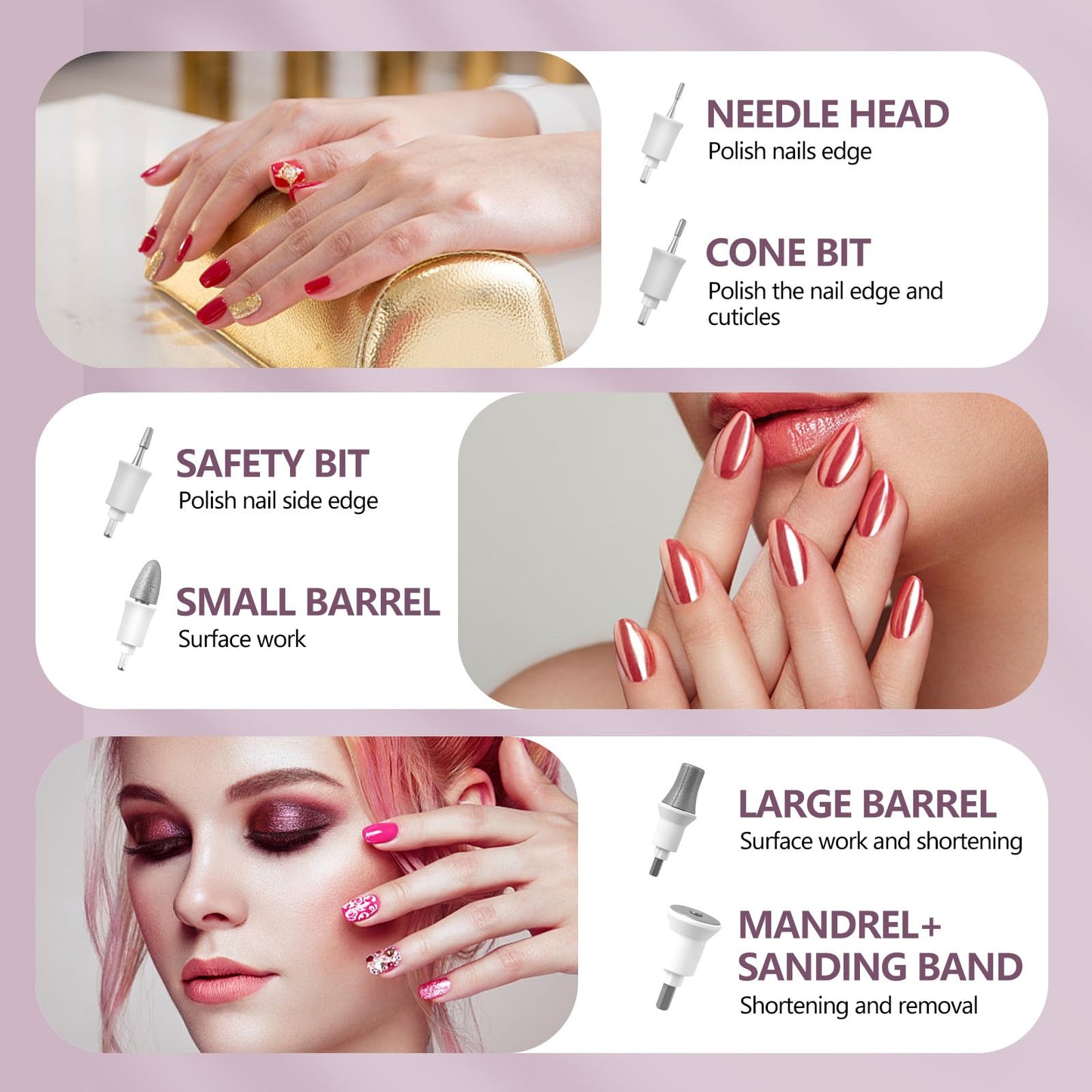 Droyek Electric Nail Drill Machine Nail Drill Electric File Nail File Kit for Beginners Acrylic Gel Nails Manicure Pedicure Polishing Shape Tool with 8 Bits Gel Nails and Home Salon Use