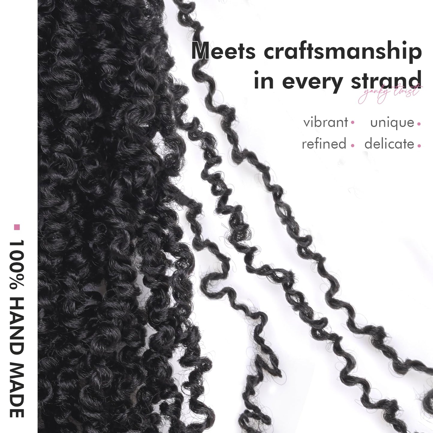 Toyotress Yanky Twist Crochet Hair - 12 Inch 8 Packs (30 Strands/Pcs) Fluffy Spring Mini Twist Short Bob Passion Twist, Natural Black Pre-Looped Crochet Braids Braiding Hair (12 Inch, 1B-8P)