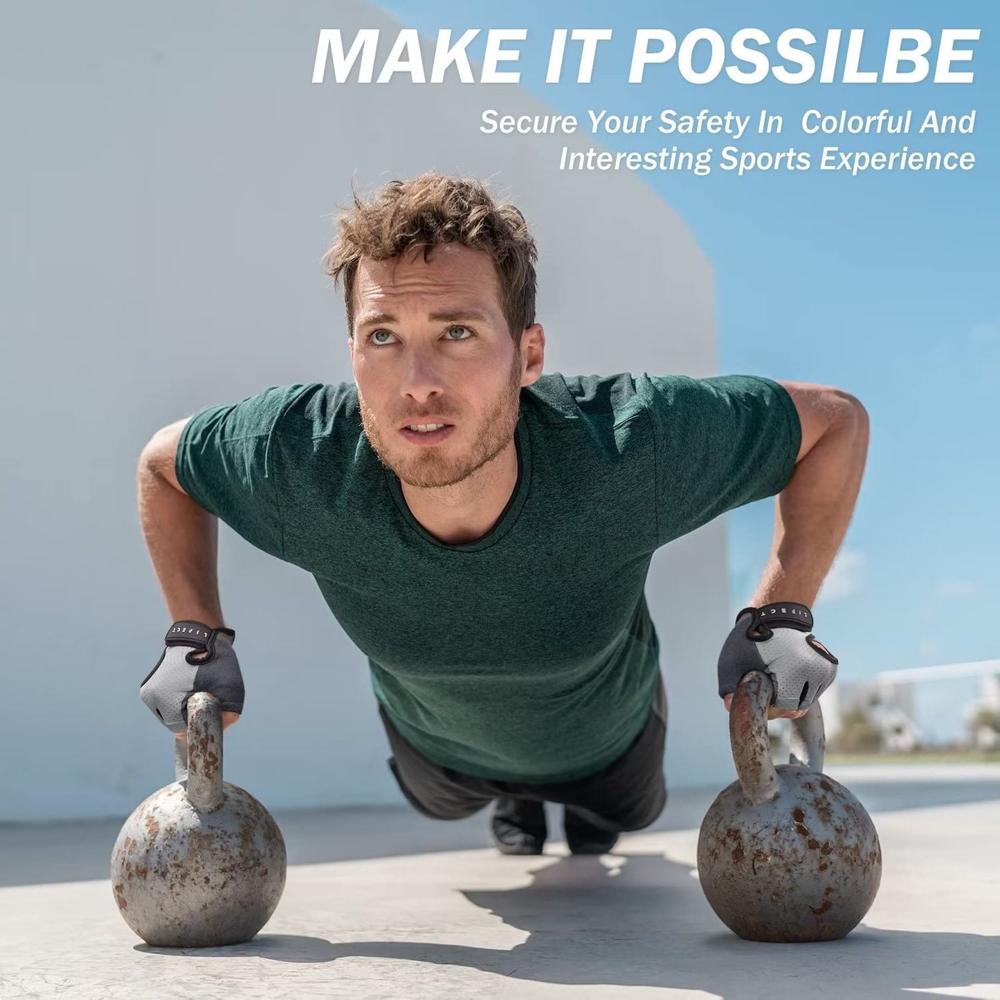 LIFECT Freedom Workout Gloves, Knuckle Weight Lifting Shorty Fingerless Gloves with Curved Open Back, for Powerlifting, Gym, Women and Men (Grey, X-Small)