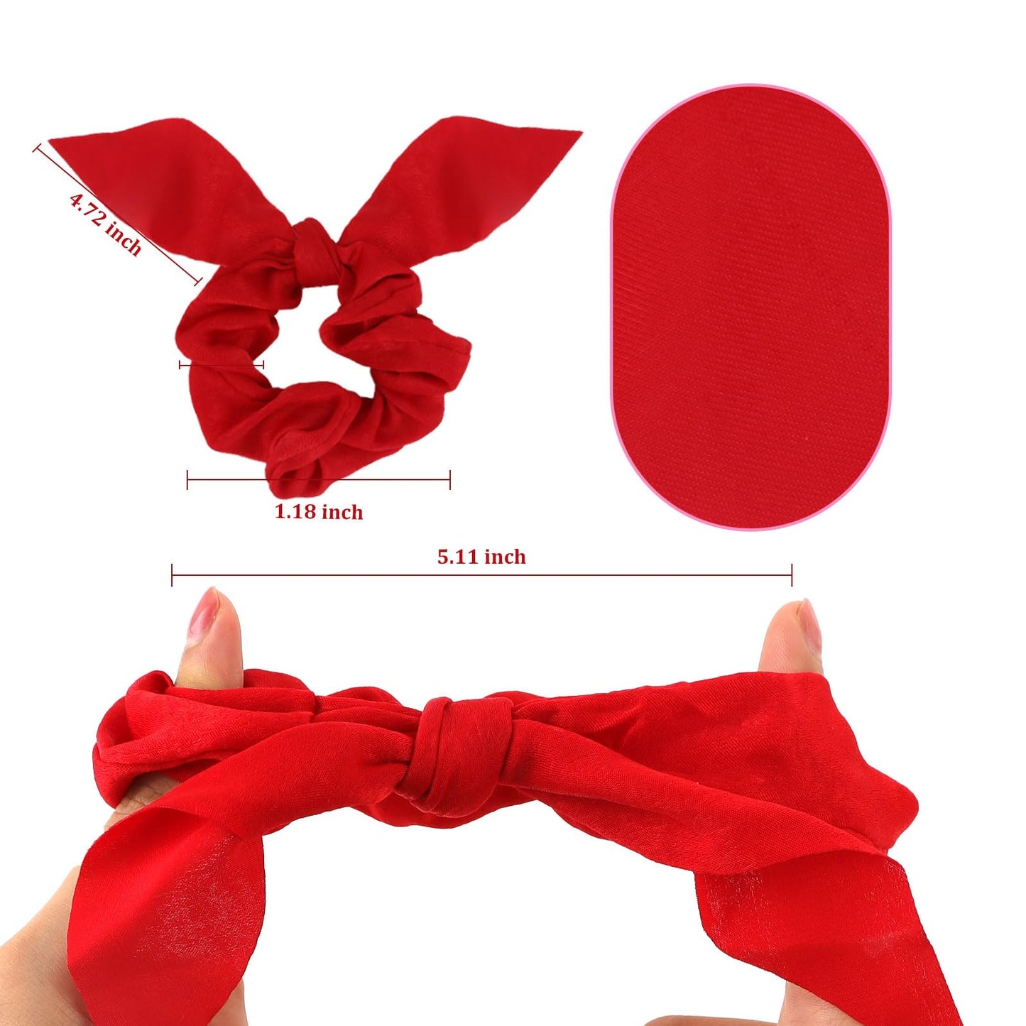 ACO-UINT 20 Pack Satin Hair Accessories for Women - Bow Scrunchies, Bunny Ear Hair Ties with Tails for Thick Hair and Girls