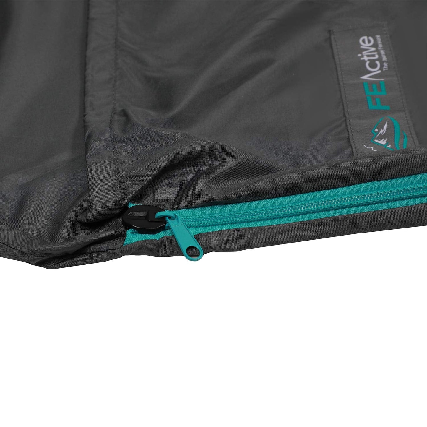 FE Active Sleeping Bag Liner, Sleeping Bag Liner with Drawstring Hood & Dual Slider Zipper, Camping Blanket for Winter Sleeping Bag, Camping Bed or Travel Blanket, Designed in California, USA