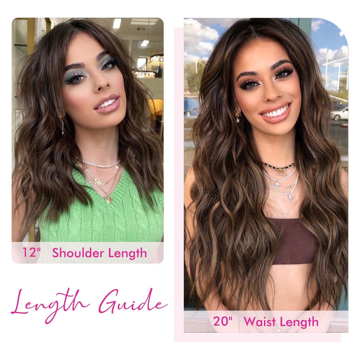 REECHO Invisible Wire Hair Extensions with Thinner Softer Lace Weft (Black Brown, 12 Inch (Pack of 1))