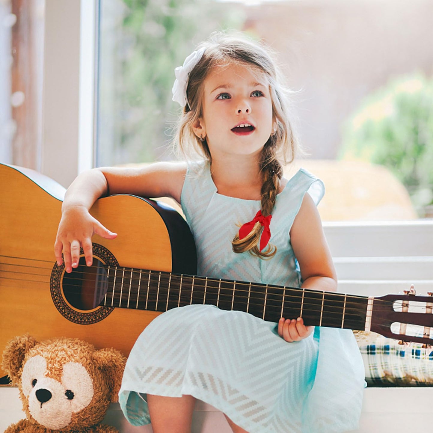 ACO-UINT 20 Pack Satin Hair Accessories for Women - Bow Scrunchies, Bunny Ear Hair Ties with Tails for Thick Hair and Girls