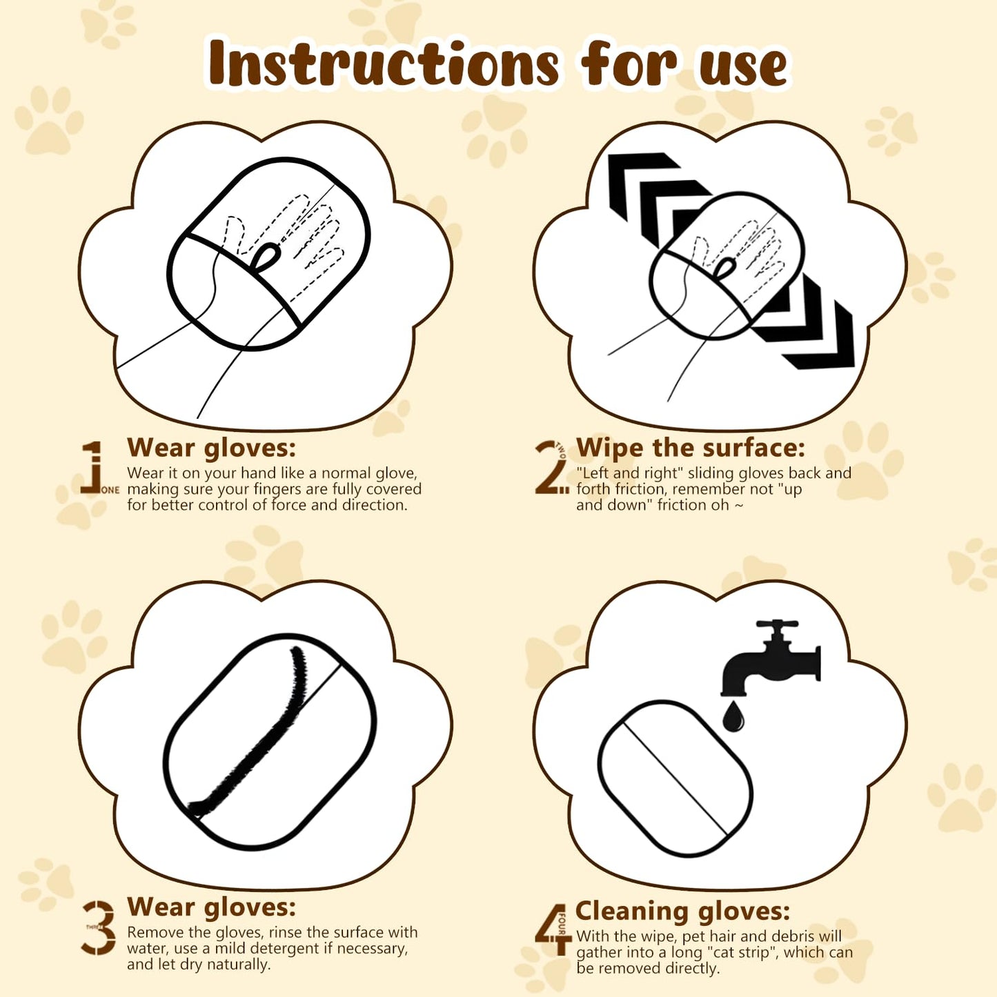 2Pcs Pet Hair Removal Glove, New Upgrade Efficient Grooming Gloves for Pet Hair,Cat Grooming Gloves for Hair Removal,Versatile Reusable Electrostatic Pet Hair Remover Glove