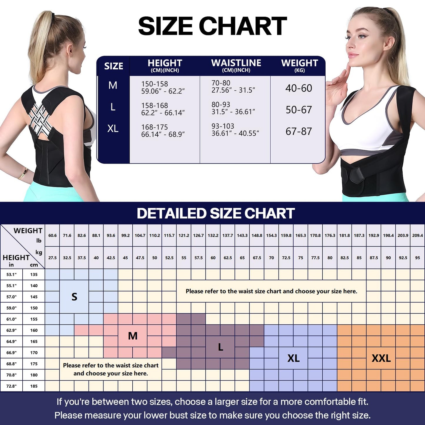 VOKOKOYA Back Brace Posture Corrector for Women and Men,Adjustable Shoulder Straightener,Used for correcting posture and scoliosis
