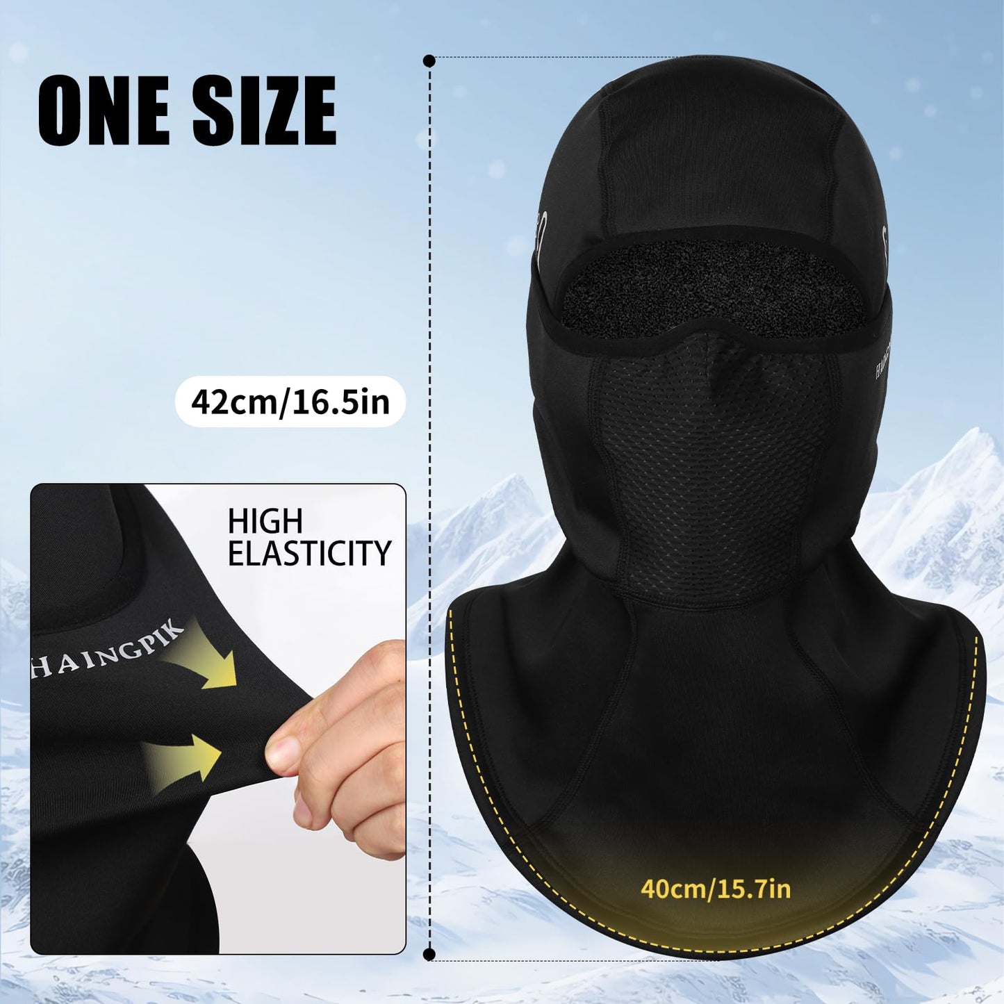 Winter Balaclava Ski Mask Anti-Fogging Face Mask for Men Windproof Thermal Full Face Cover for Cold Weather Skiing Motorcycle 2 Pack