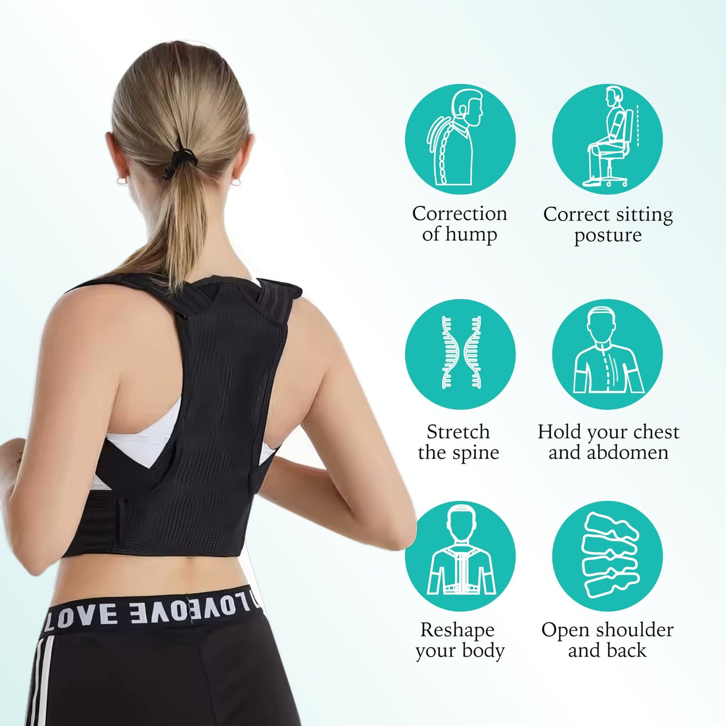 THE BAKER LEAGUE Adjustable Posture Corrector, Back Brace, Posture Trainer, Scoliosis and Hunchback Correction, Back Pain, Spine Corrector (X-Large)