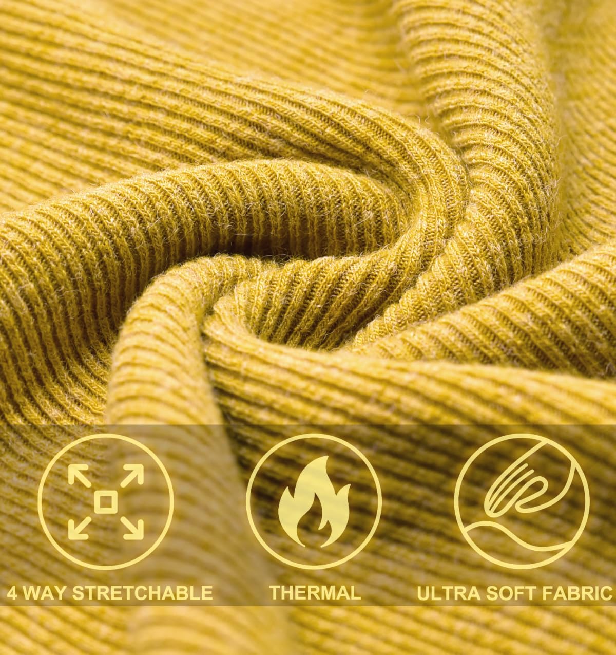 YumiDay Thermal Turtleneck Women(Mustard,M)