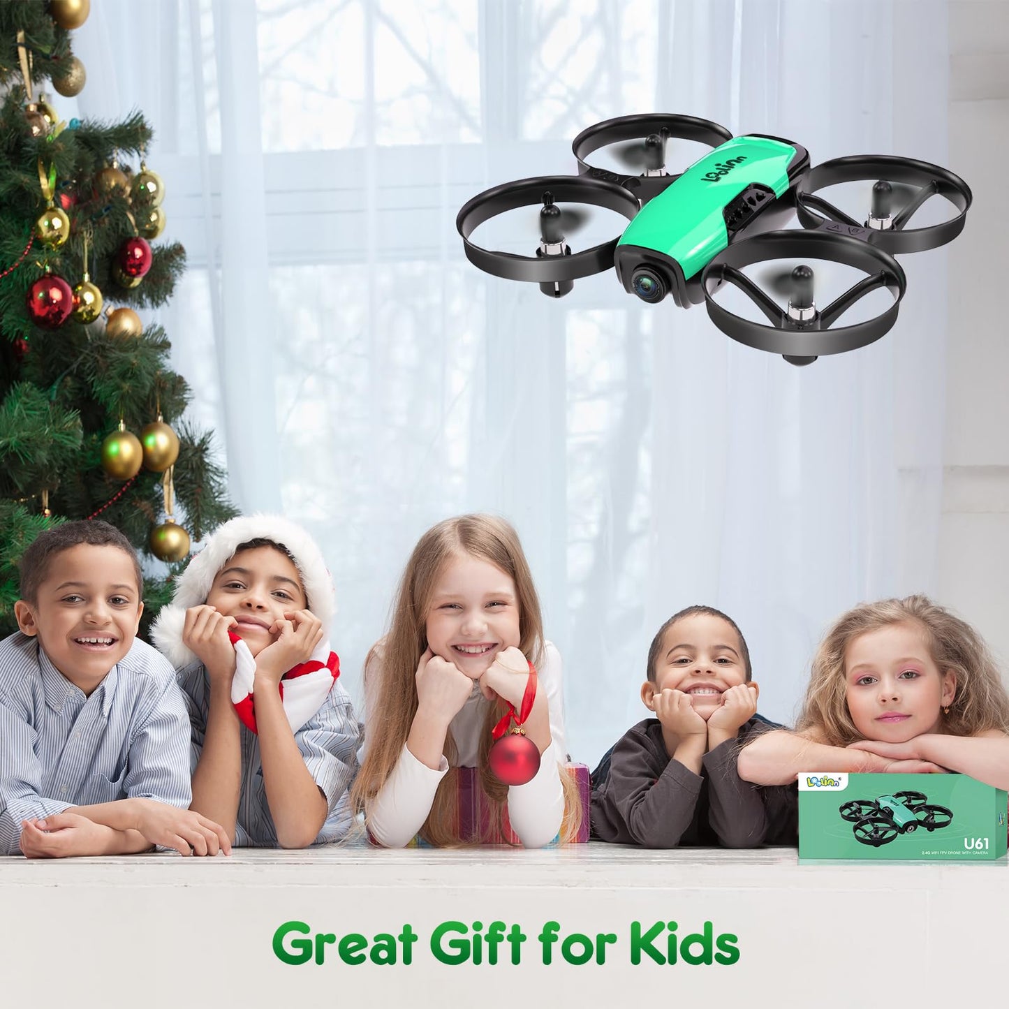 Loolinn | Drone for Kids Gift with Camera - Mini Drone, Remote Control Quadcopter Drone with 90° Adjustable Camera, Safe for Kids, Photos and Videos, Easy to Fly (Gift for Boys and Girls)