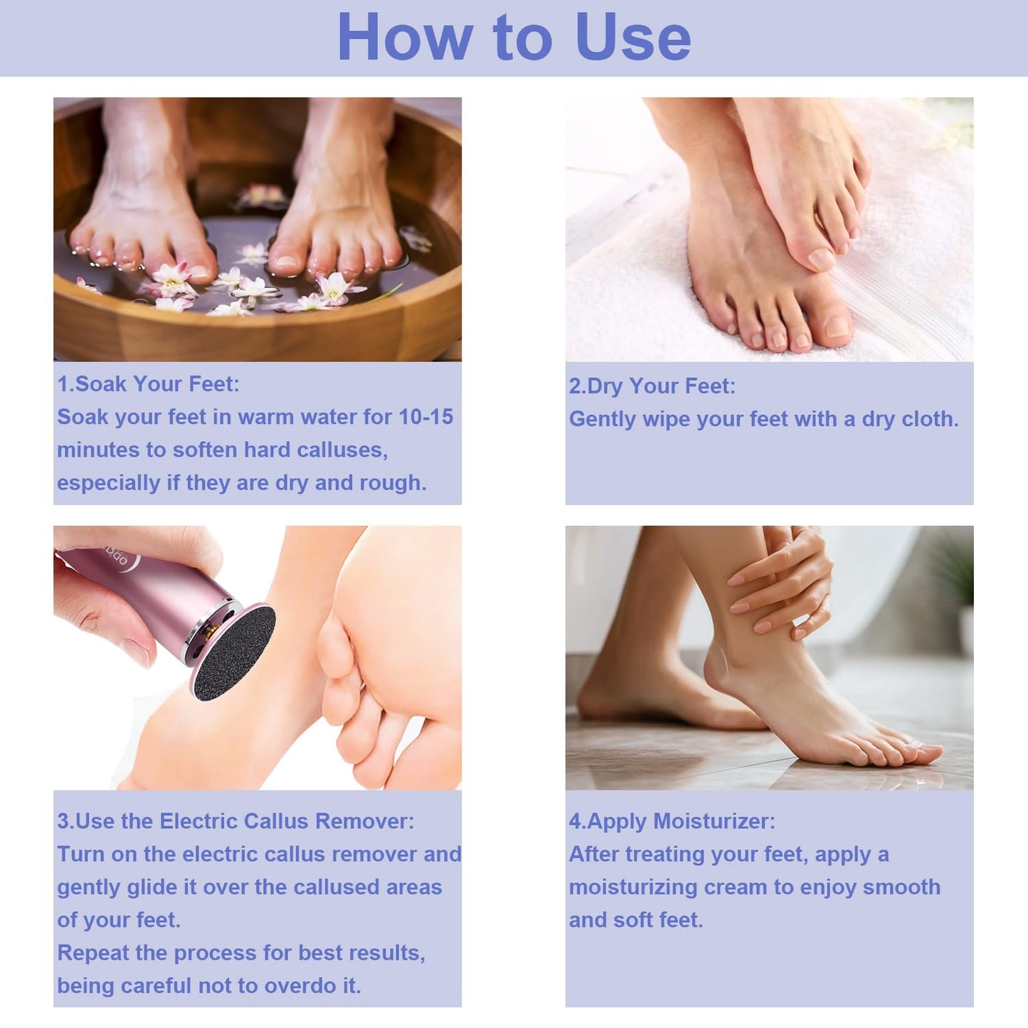 HayZBao Electric Foot File - High Torque,Callus Remover for Feet,Adjustable Speed Foot File with 60 Pcs Sandpaper Discs,Professional Pedicure Tool for Dead Skin and Calluses (Blue)