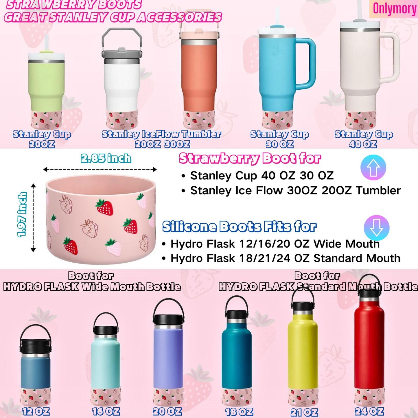 Silicone Boot for Stanley Cup 40 30 20 OZ, Bottom Boot for Stanley 30OZ 20OZ IceFlow Tumbler, Bottom Cover Protector for Stanley Cup Boots Accessories