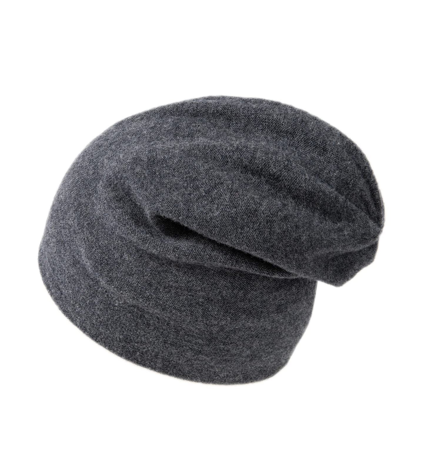 Villand 100% Merino Wool Beanie Hat for Women and Men with Gift Bag, Double-Layered Wool Hat, Knitted Ski Cap for Winter (Dark Gray)