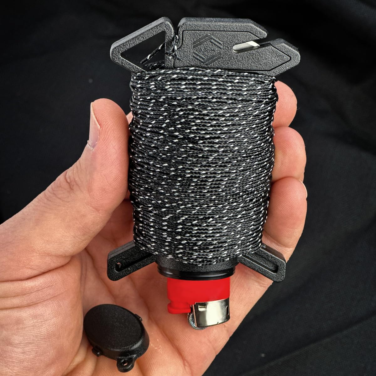 Atwood Rope Ready Rope™ Micro Cord Dispenser 125ft 100lb Test, Camping Gear Survival Tool, Built in Storage, Cutting Blade, Cord Grip, Gear Loop, Made in USA (Coyote)