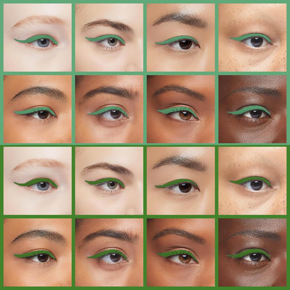 evpct 2Pcs Light Dark Green Gel Eyeliner Pencils Eye Black Face Paint Stick Lipstick Halloween Makeup Set Waterproof Smudge Proof Eyeliner Pen Crayon Smokey Eye delineador de ojos contra el agua