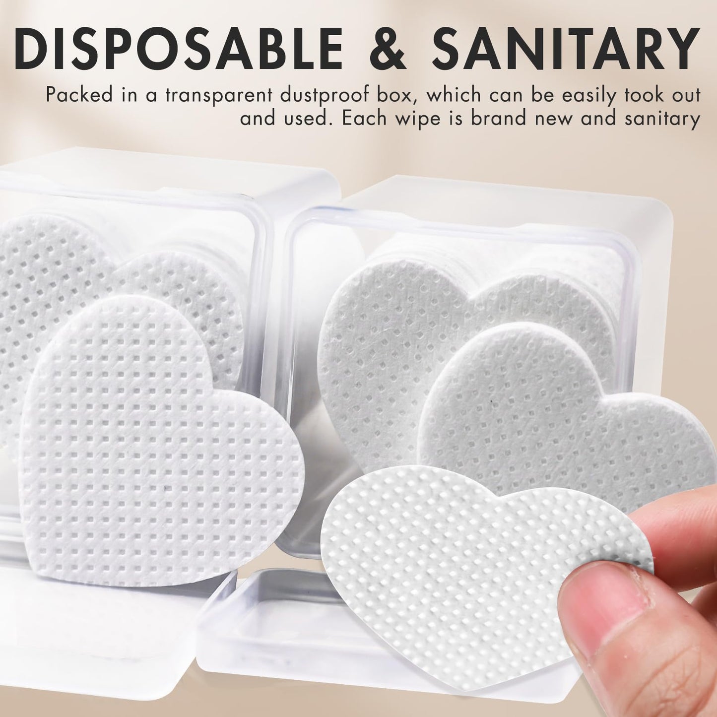 600 PCS Embagol Eyelash Extension Glue Wipes Lint Free Nail Wipes Non-Woven Fabric Lash Glue Wipes Nail Polish Remover Wipes for Lash Extension Supplies (White)