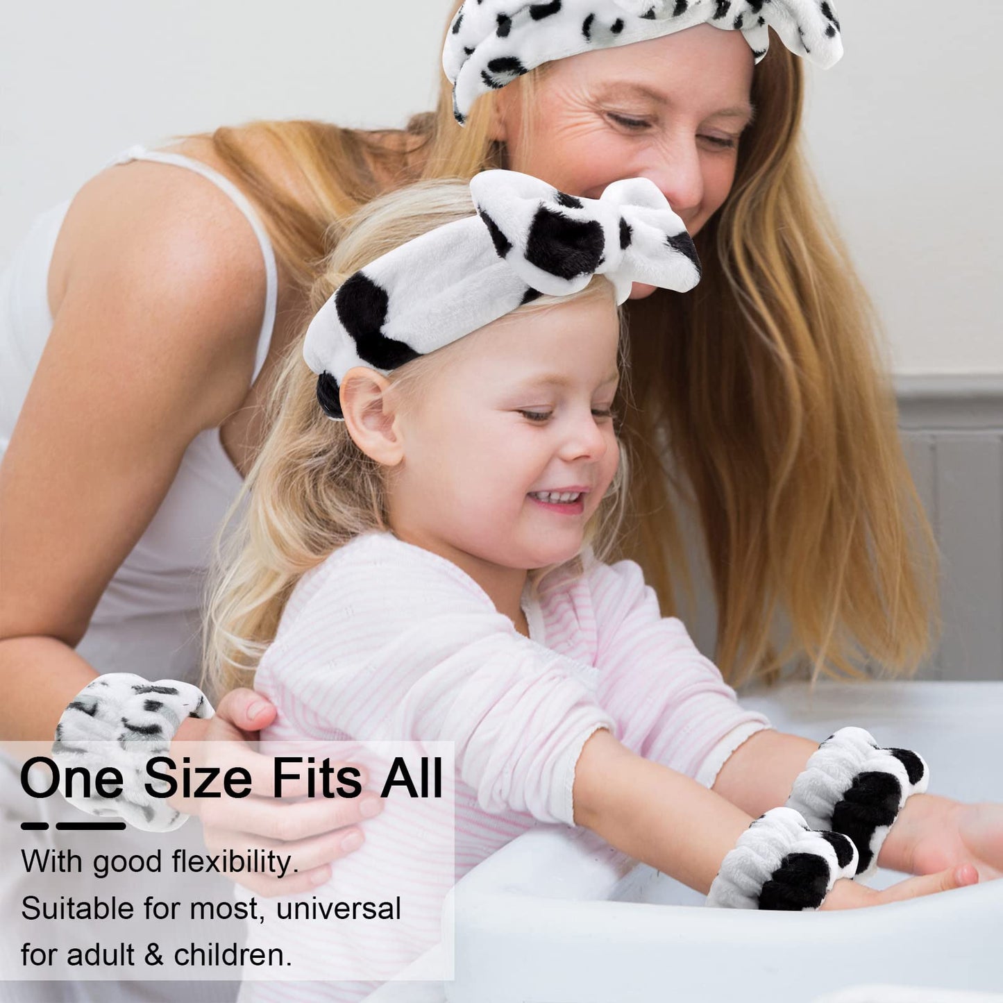 WHAVEL 6PCS Spa Headband and Wristband Set, Face Wash Headband Makeup Skincare Headband Wrist Bands for Washing Face