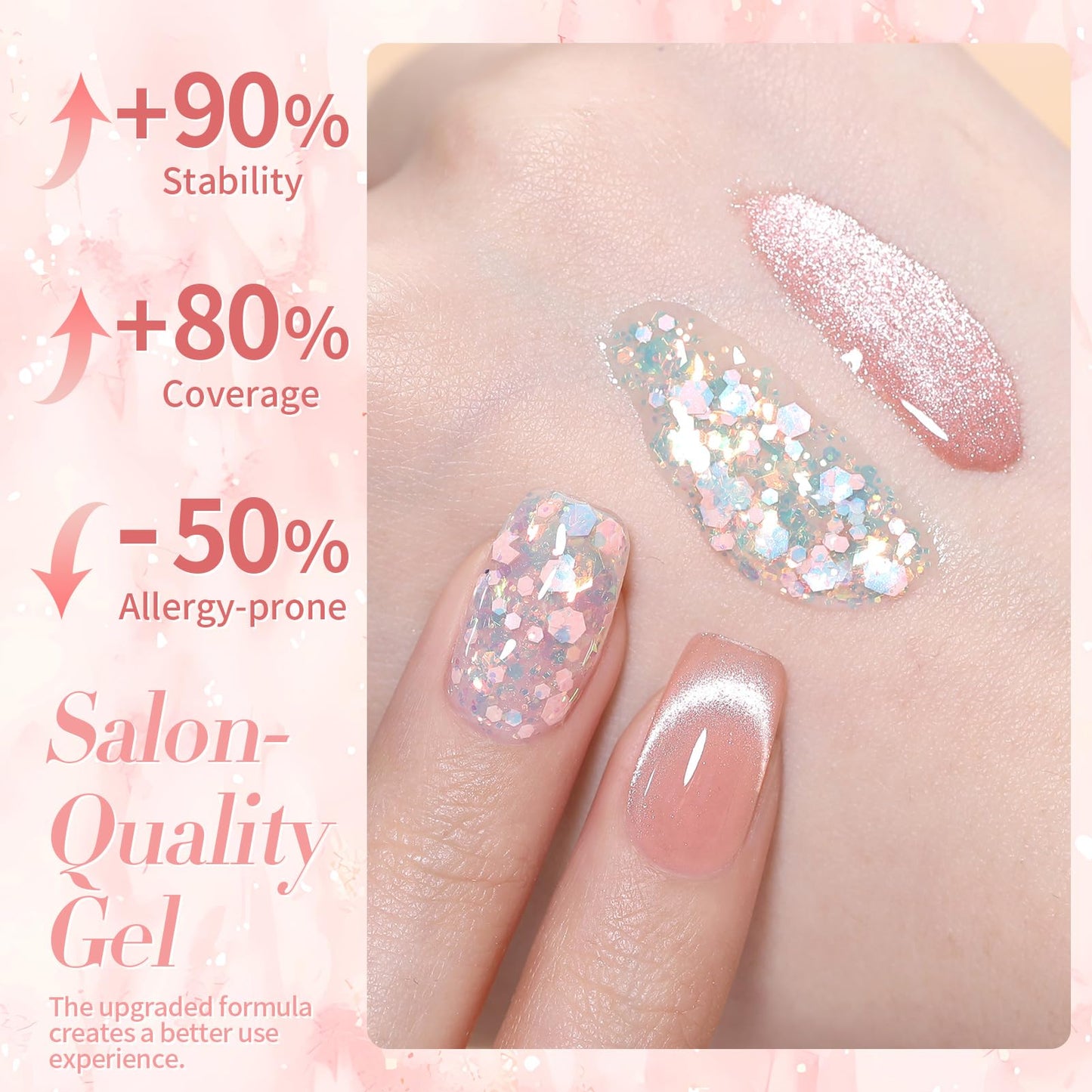 Born Pretty Magnetic Gel Nail Polish Jelly Cat Magnetic Eye Gel Polish Crystal Transparent Auroras Nail Gel for Salon Home DIY Manicure Use