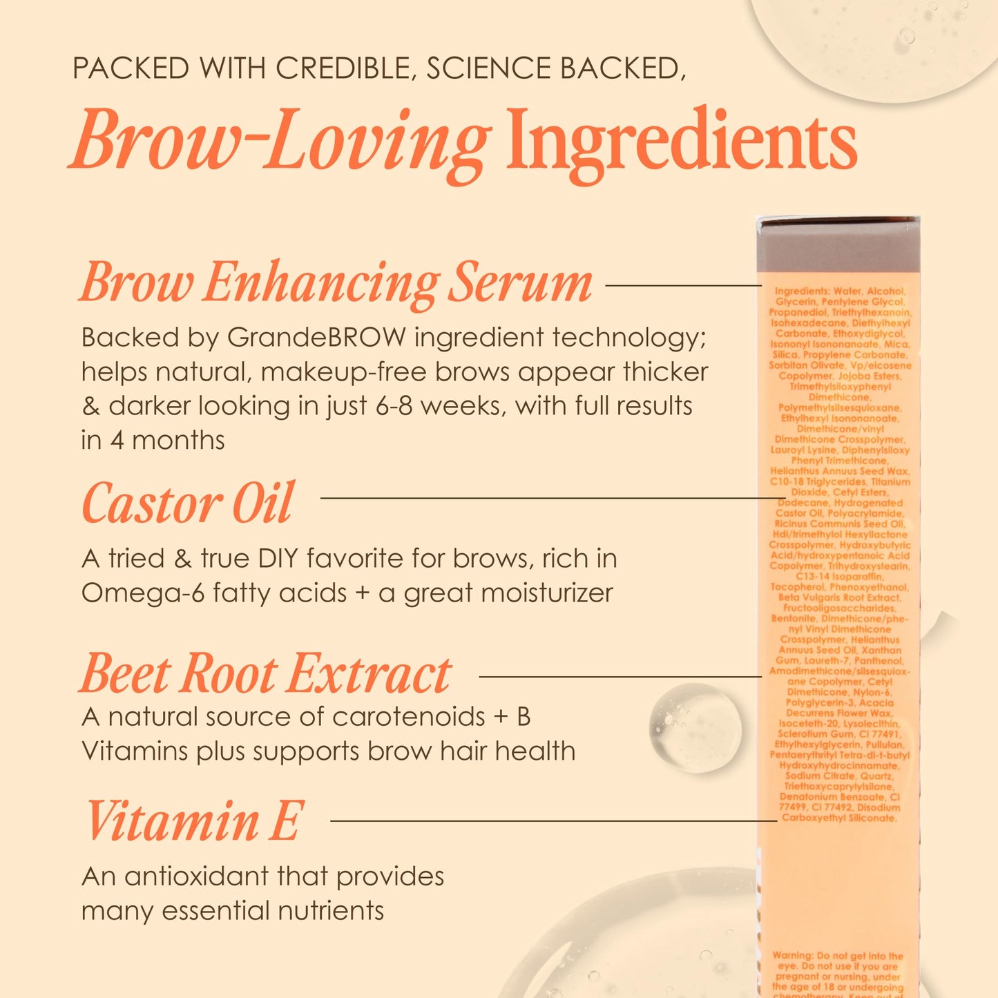 Grande Cosmetics 2-in-1 Tinted Brow Gel + Brow Enhancing Serum, Thick & Darker Brows, Shape & Fill Brows Effortlessly, Medium, Travel Size