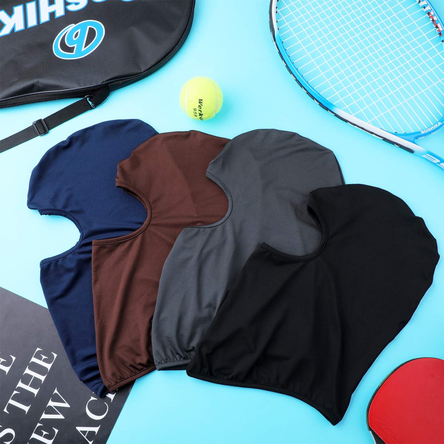 SATINIOR 8 Pcs Ski Mask Cover Full Face Mask Balaclava Winter Face Covering Thermal Breathable UV Protection Women Men(Dark Colors)