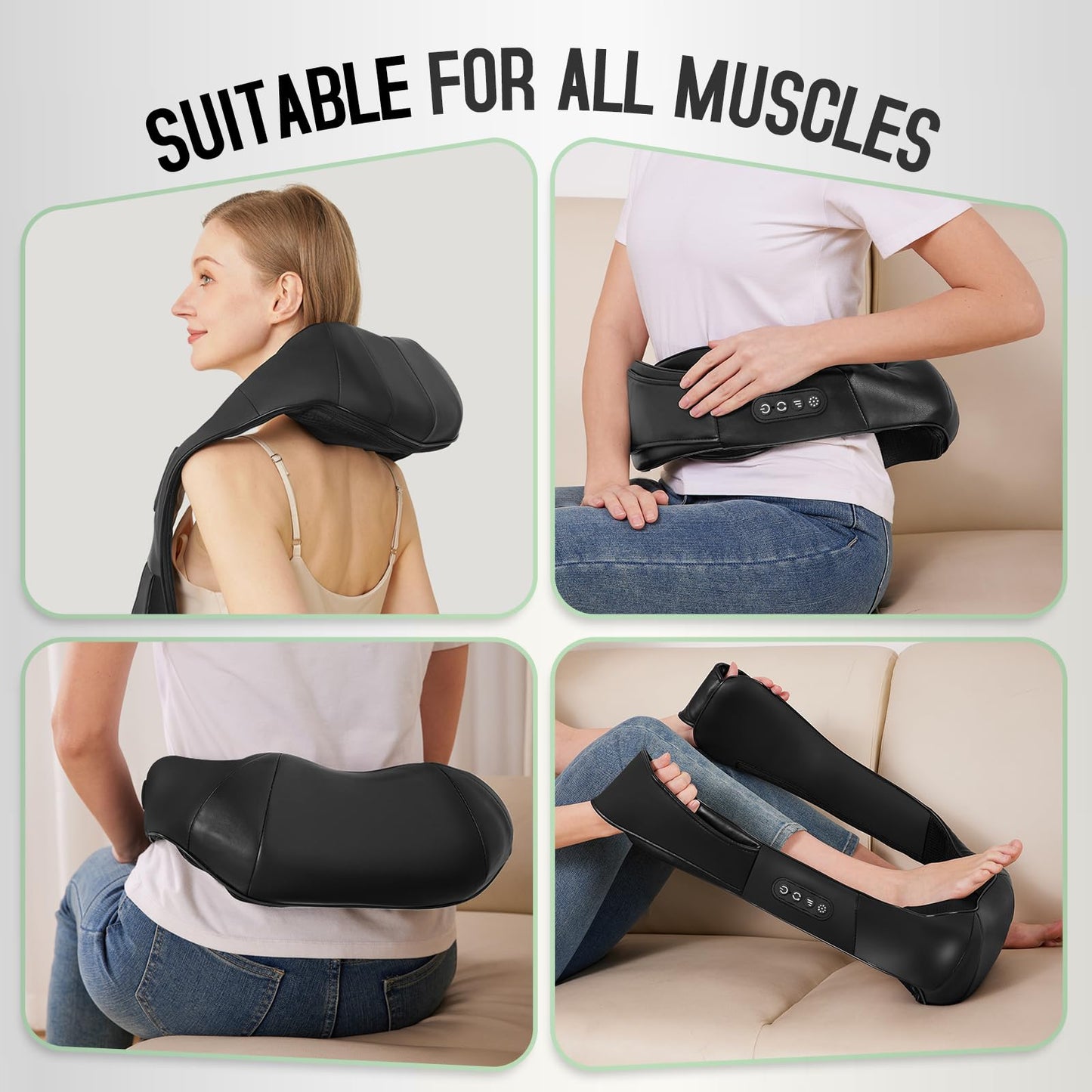 Cordless Shiatsu Neck and Shoulder Massager, Back Massager with Heat ,Massage Deeper Tissue 4D Kneading Massage for Shoulder, Neck and Back, Use at Home, Office, Car - Gifts for Fathers Day Dad Gift