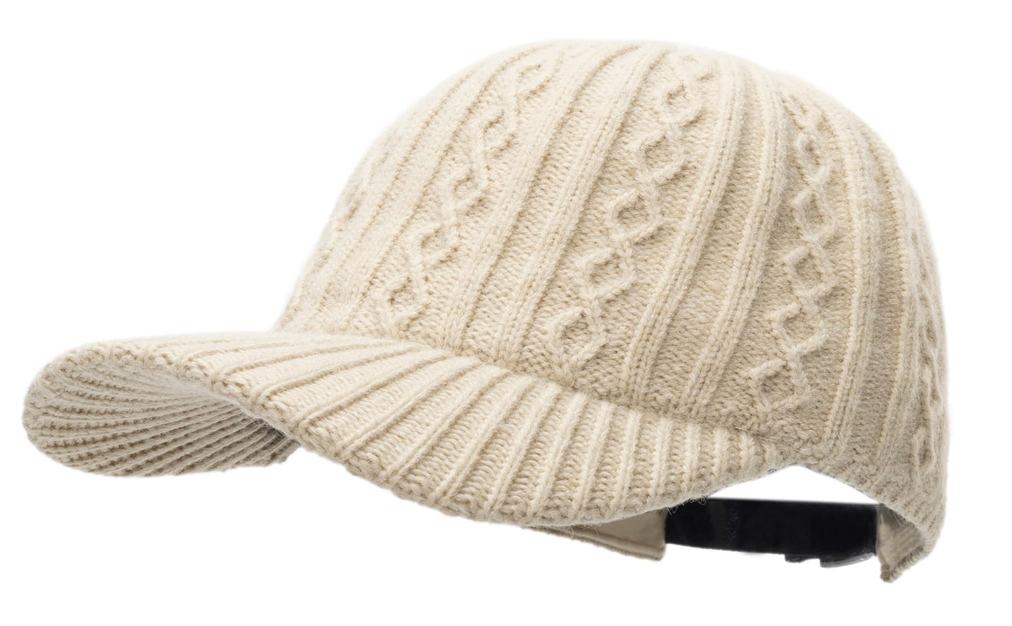 INOGIH Women's Winter Knit Visor Hat Beanie Hat Knitted Baseball Cap Ski Hat for Men Teens Beige