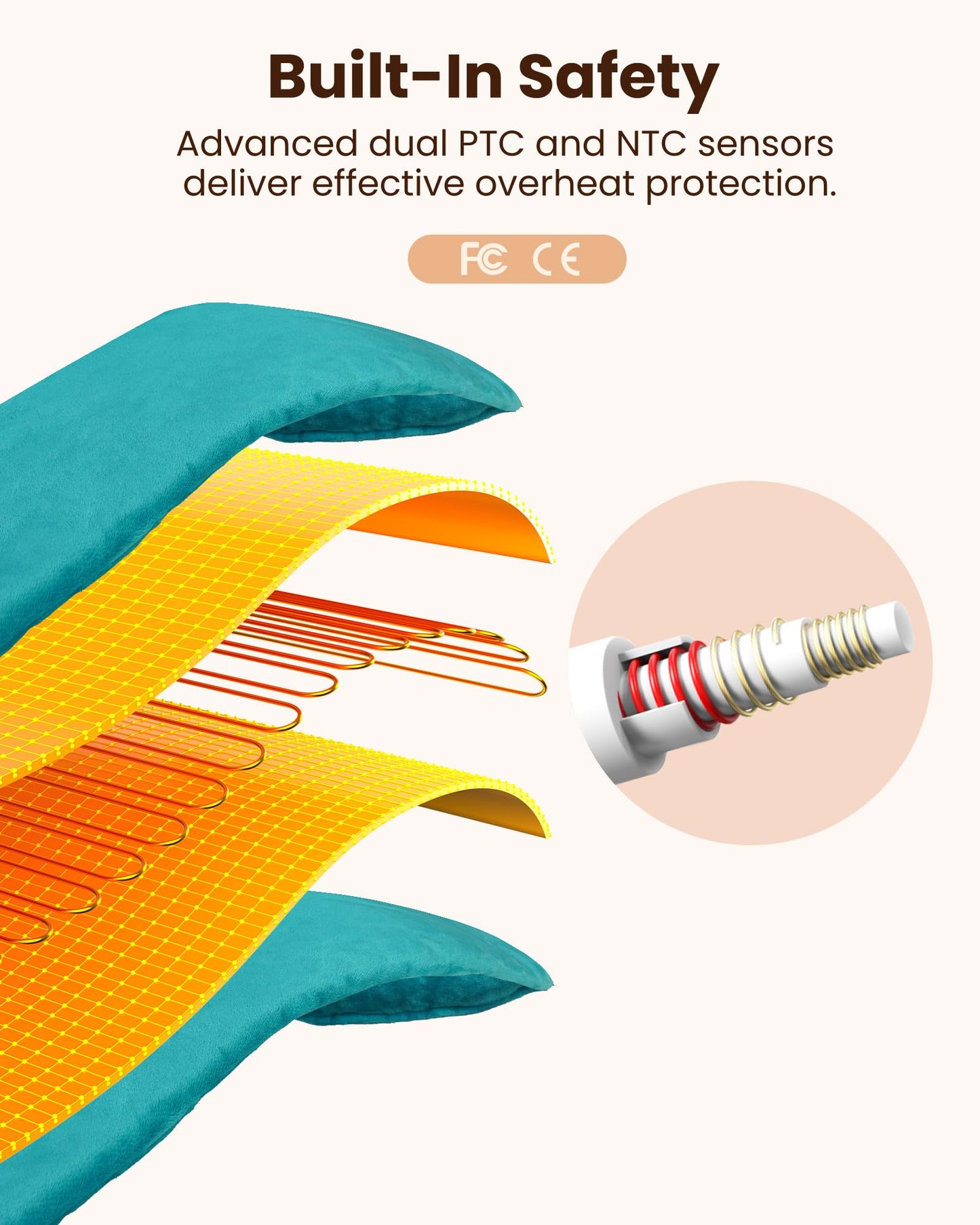 Weighted Heating Pad for Neck & Shoulders Pain Relief, Electric Heating Wrap, 6 Heat Settings, 4 Timers, Auto Shut-Off, Moist & Dry Use, Machine Washable, Gifts for Older, UL, CE Certification