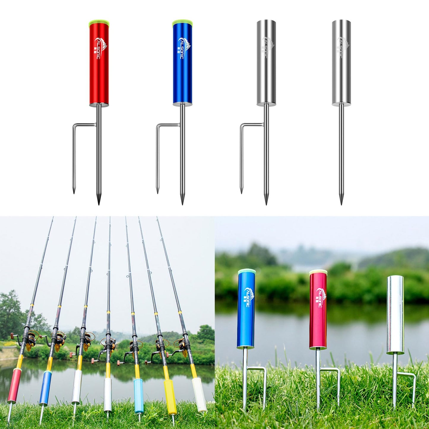 Ground Insertion Fishing Holder Portable Sea Poles Holder Fishing Rod Socket Bracket Fishing Accessories Durable Fishing Poles Holder Insert Ground Metal Stand Easy Installation