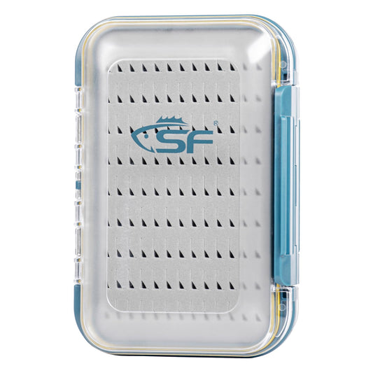 SF Large Waterproof Fly Box For Fly Fishing Double Sided Clear Lid Ice Fishing Jig Head Tackle Box Fly Flies Dry Flies Wet Flies Nymph Streamer Easy Grip Foam