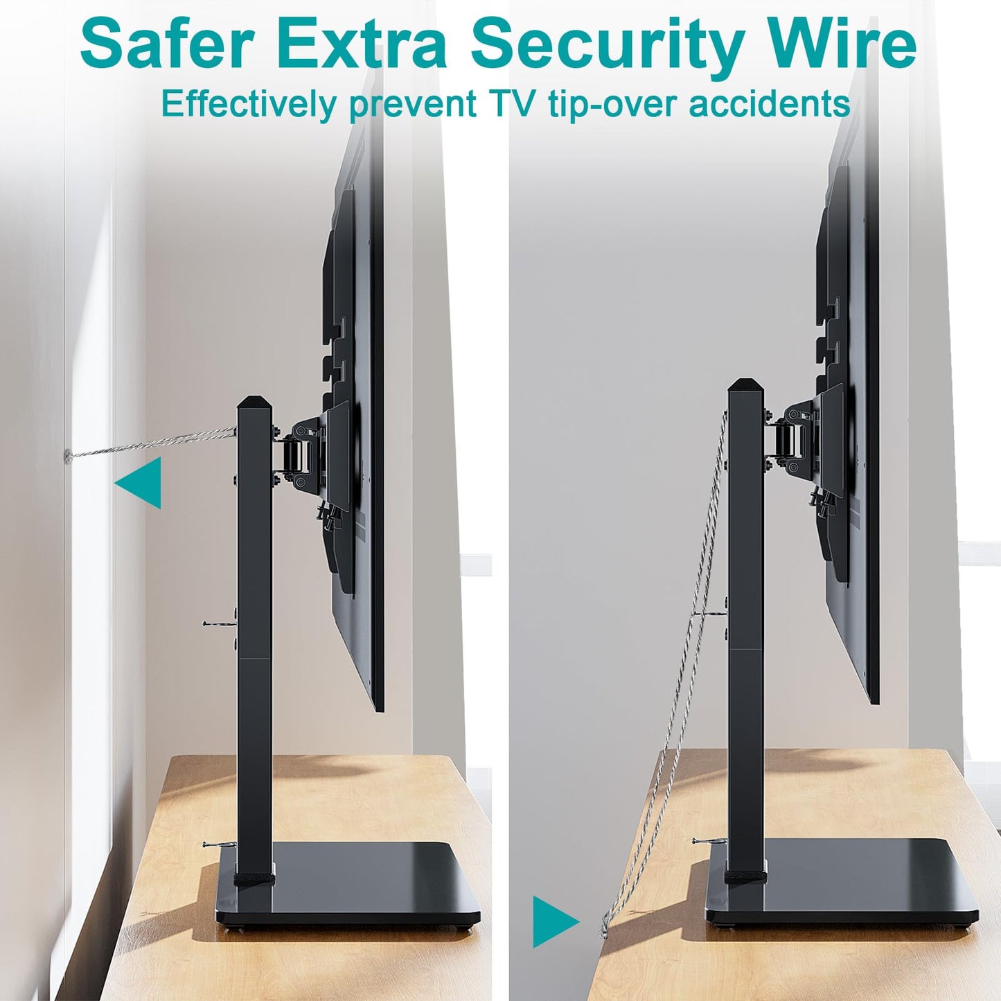 MOUNT PRO Universal Swivel TV Stand Base, Table Top TV Stand for 37 to 65, 70, 75 Inch LCD LED TVs, Height Adjustable TV Mount Stand with Tempered Glass Base, Holds up to 88lbs, Max VESA 600x400mm