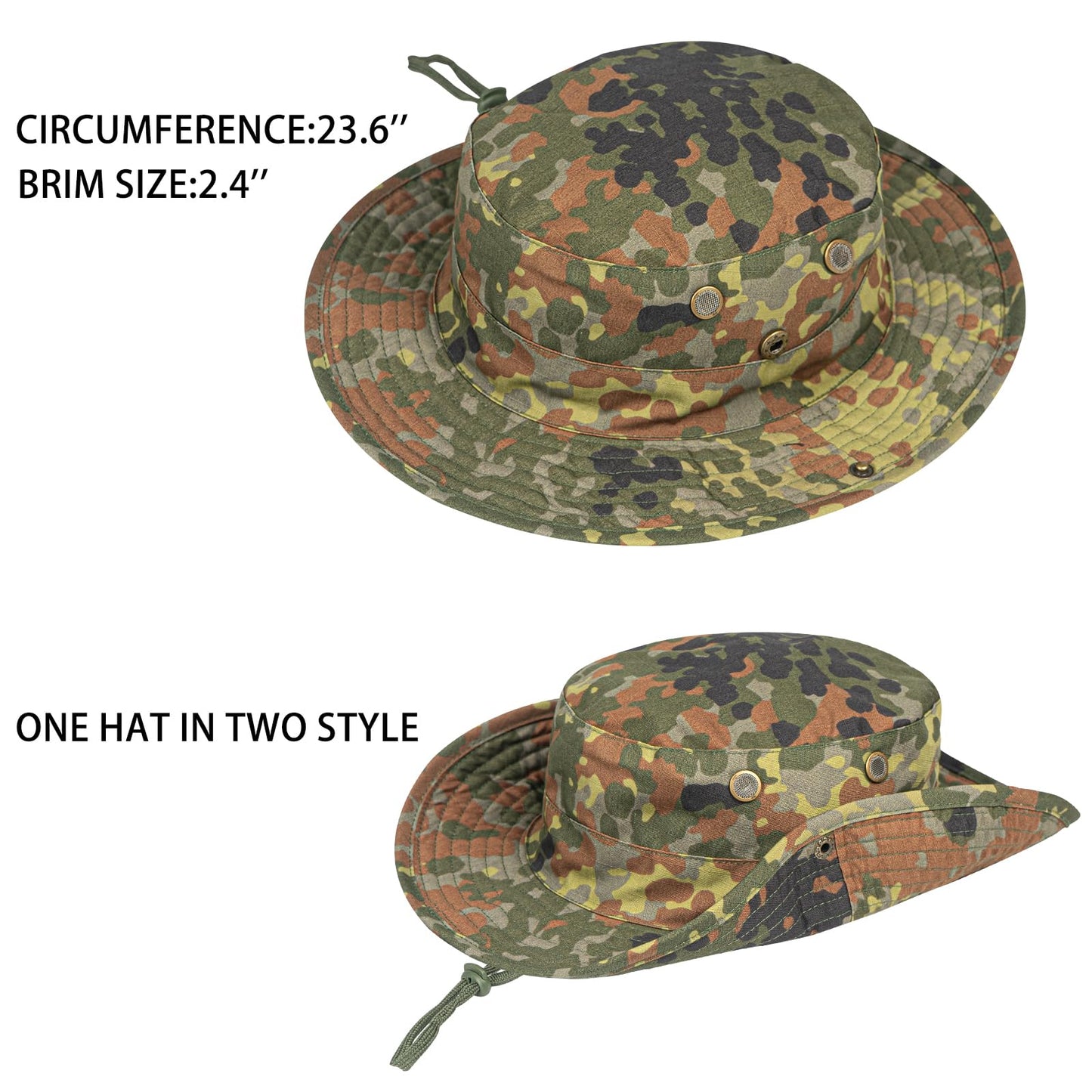 Sun Hats for Men Women Boonie Hat Foldable Fishing Hat UPF 50+ Bucket Hat for Fishing Hiking Garden Safari Beach