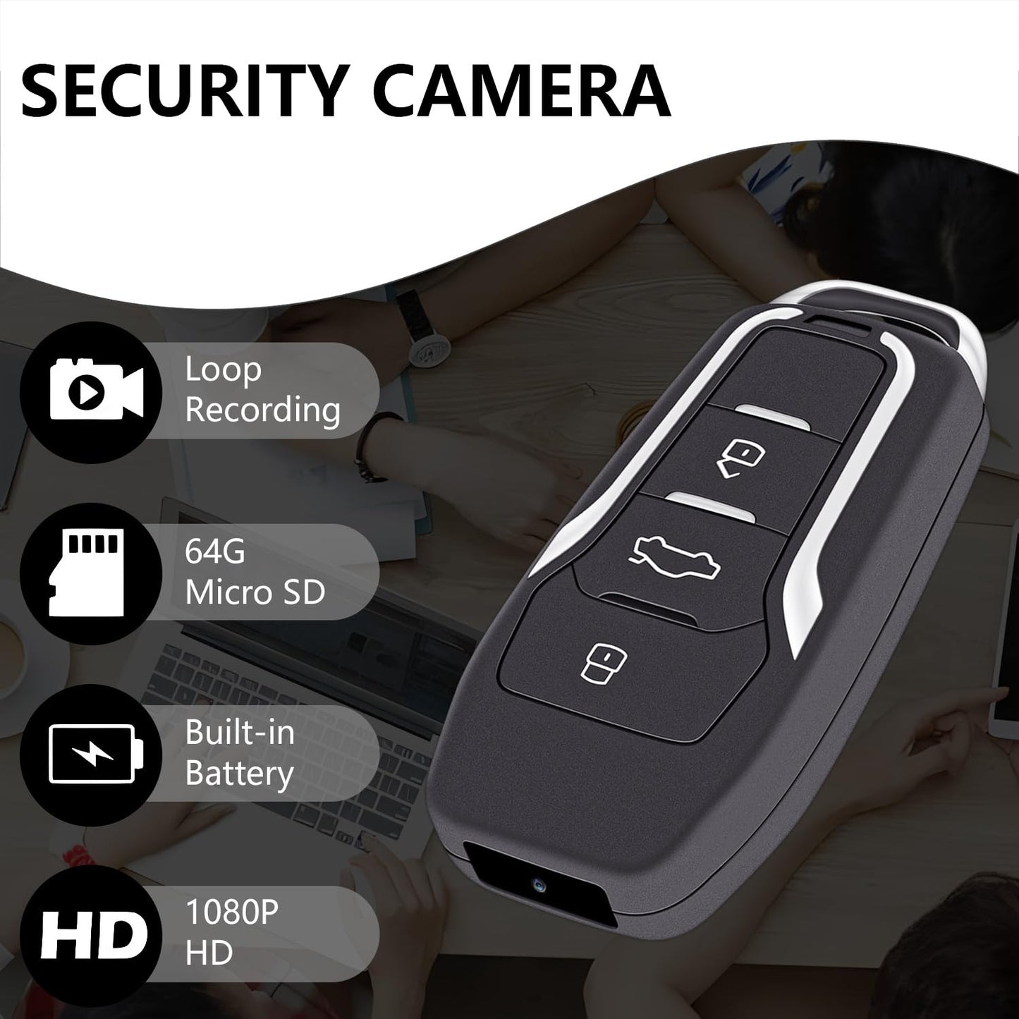 LXKFA 1080P Small Nanny Camera,64GB Security Camera, Motion Detection