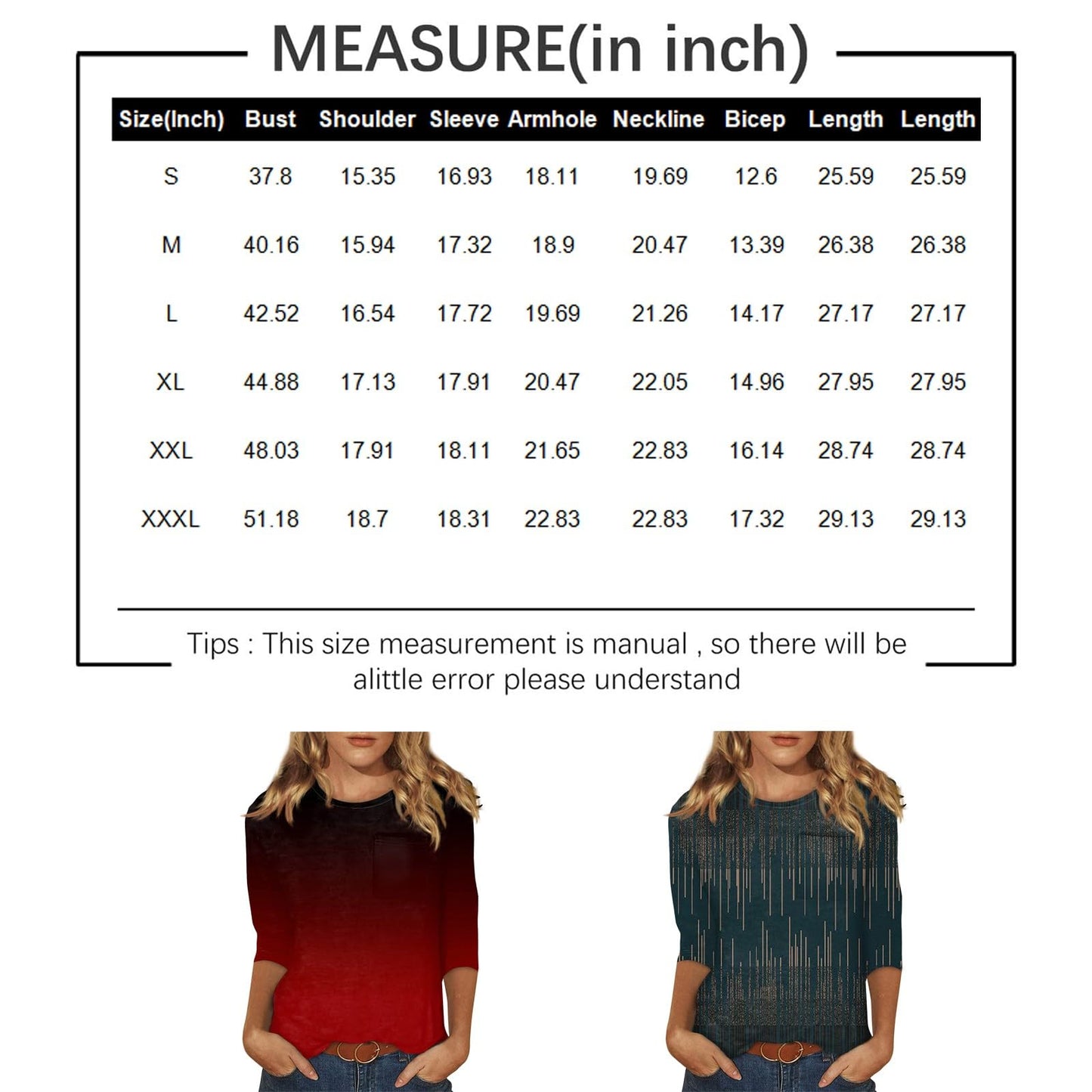 Womens 3/4 Sleeve Tops Layering Pocket Casual Crewneck T Shirts Printed Cute Ethnic Three Quarter Blouses Country Tunic Tops to Wear with Leggings Concert Outfits Womens 3/4 Sleeve T Shirts 2024