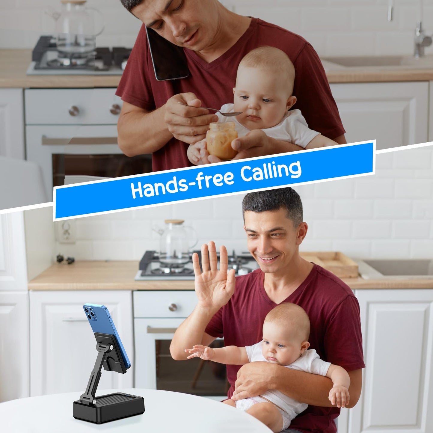 TechGlow Foldable Cellphone Stand with Bluetooth Speaker and Power Bank Birthday Gifts for Men Women Mother Father Boy Girl Teens Cool Tech Gadgets