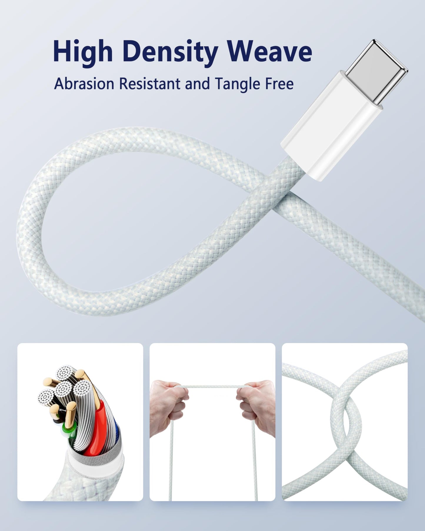 DERLULU USB-C to Magnetic 3 Fast Charging Cable (2 m/6.6 ft), USB C Cable Compatible with MacBook Air (15''/13'' M3 2024, 15" M2 2023, 13" M2 2022), MacBook Pro (16"/14" 2023/2021), Silver