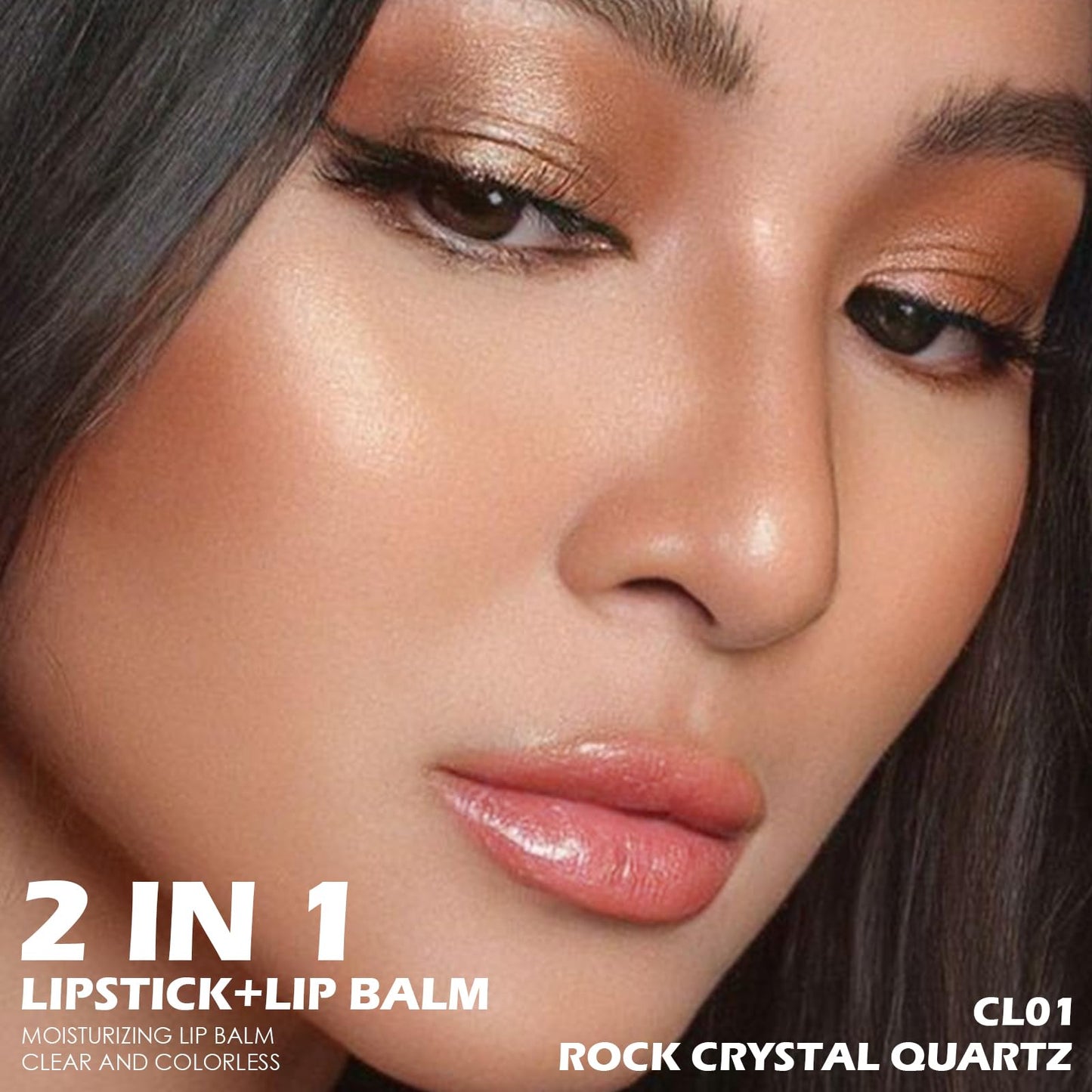 FOCALLURE Moisturizing Lipstick,Transparent Lip Balm,Hydrating Clear Lip Balm with Creamy Texture,Long Lasting Lip Stain,Rock Crystal Quartz