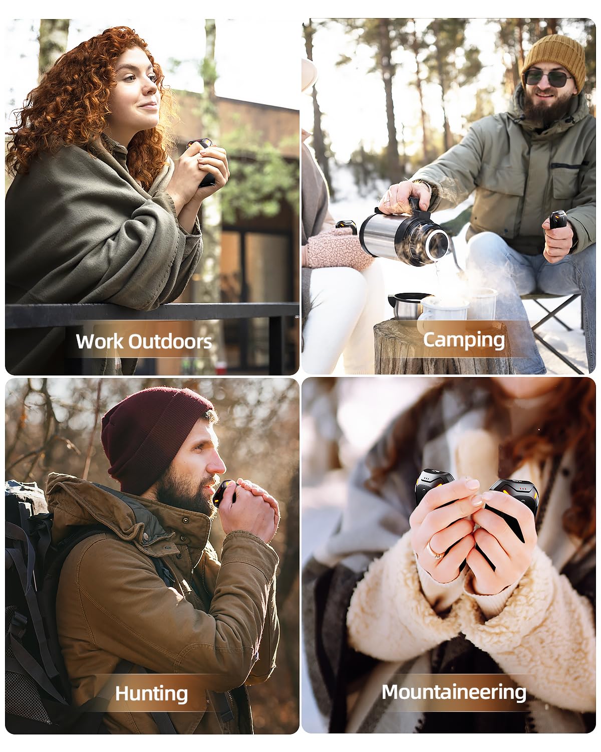 coldSky 2 Pack Hand Warmers Rechargeable, ššš®š¹ š š®š“š»š²šš¶š° Electric Hand Warmer, Double-Sided Warming Portable Heater Reusable, 12 Max Heating Time Pocket Hand Warmers Gifts Black