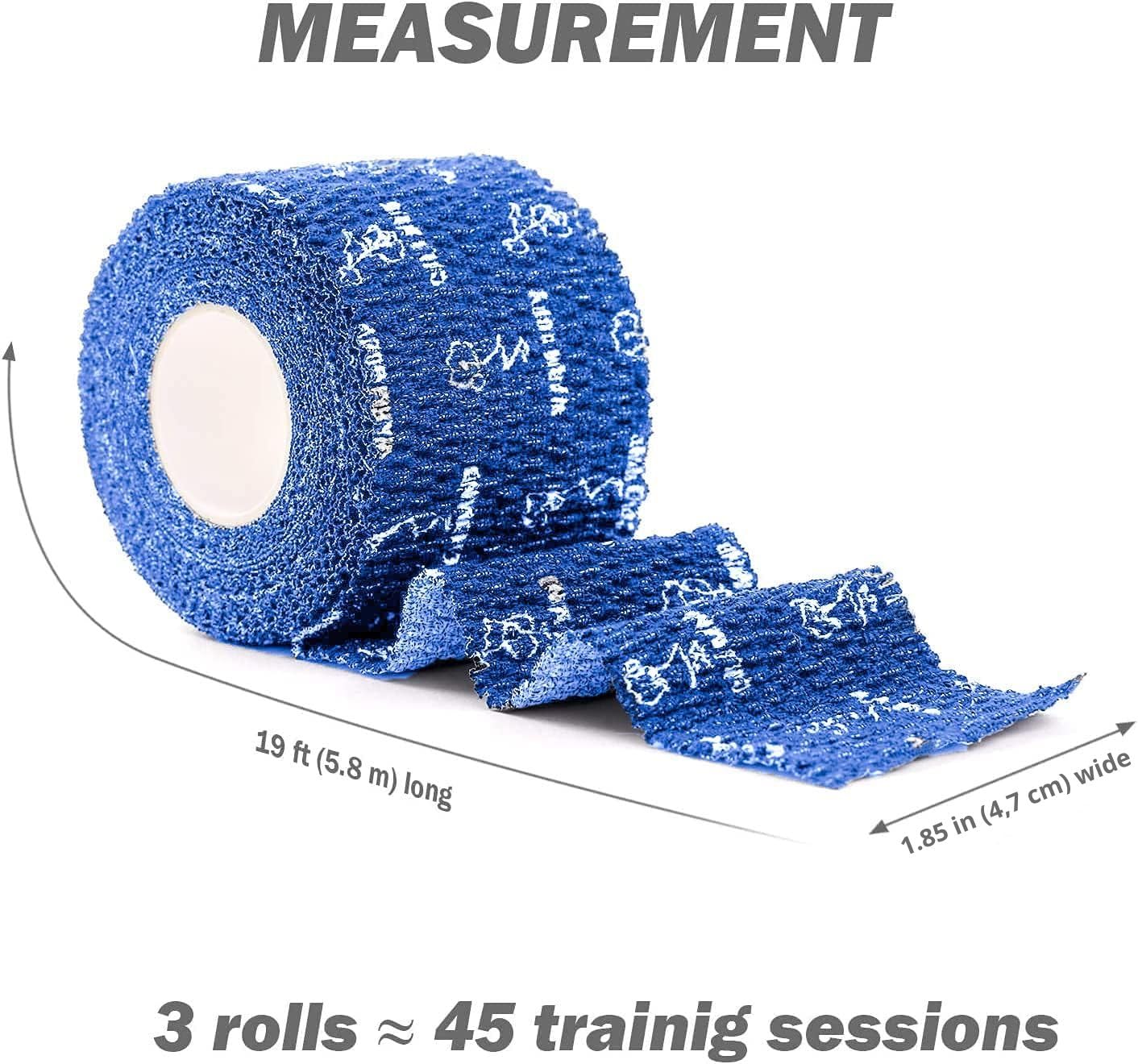 WARM BODY COLD MIND 2" Premium Lifting Thumb Tape for Weightlifting - Hook Grip for Powerlifting, Strength/Cross Training, Deadlift, Weight Lifting, Athletic Finger Wrap (Blue 3 Rolls)