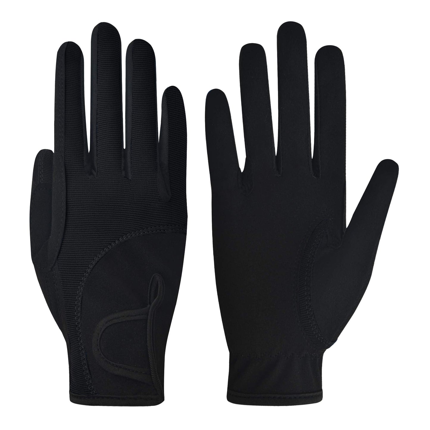 ChinFun Kids Horse Riding Gloves, Children Equestrian Gloves Premium Color-Contrasted, Summer Winter Boys Girls Youth Biking Skiing Gardening Black Size M 8-10