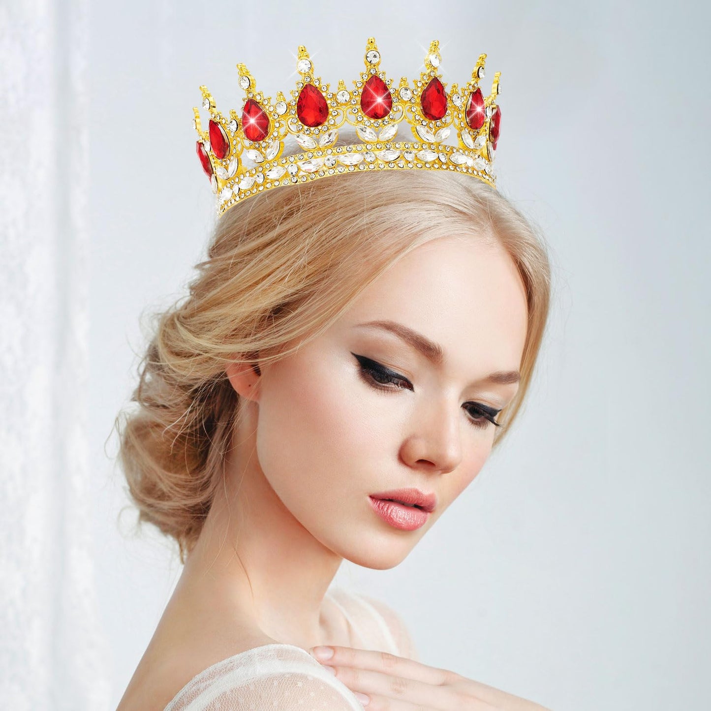 YOUlDIANZI Queen Crown Rhinestone Wedding Crowns and Tiaras for Women Costume Party Hair Accessories Princess Birthday Crown Crystal Bridal