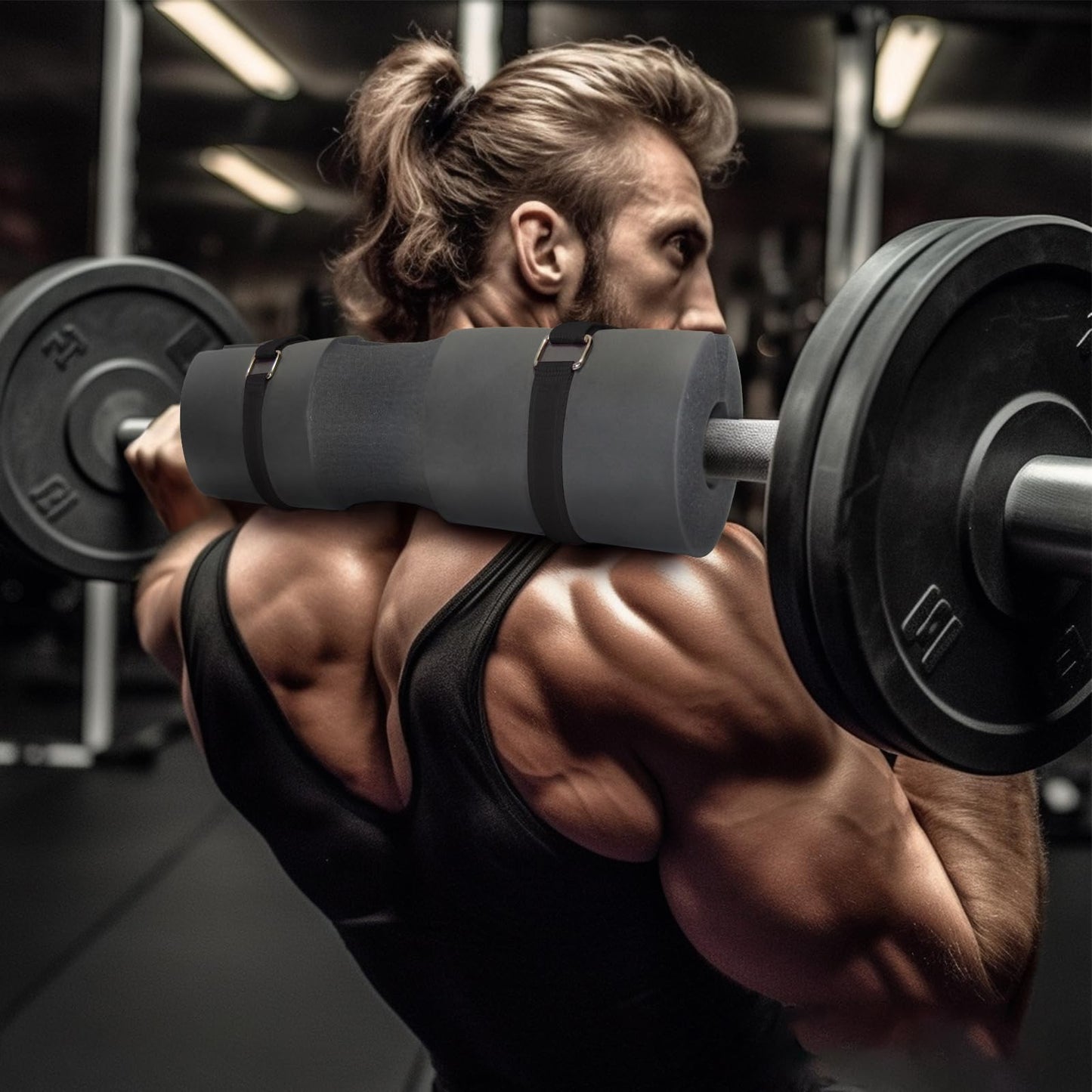 AN AMMAN Barbell Pad Perfect for Squat, Hip Thrust - Relieves Neck and Shoulder Pain Thick Foam Cushion - Gym Workout Smith Machine Thruster Weightlifting Green