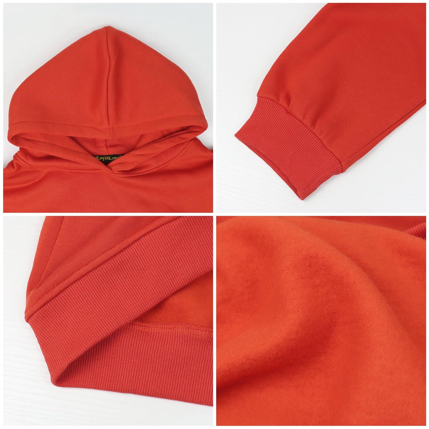 ROYLAMP Oversized Hoodies for Women Cute Sweatshirts Fleece Long Sleeve Sweaters Loose Casual Pullover Spring Fashion Winter Y2k Clothes Teen Girls 2024 Orange XL