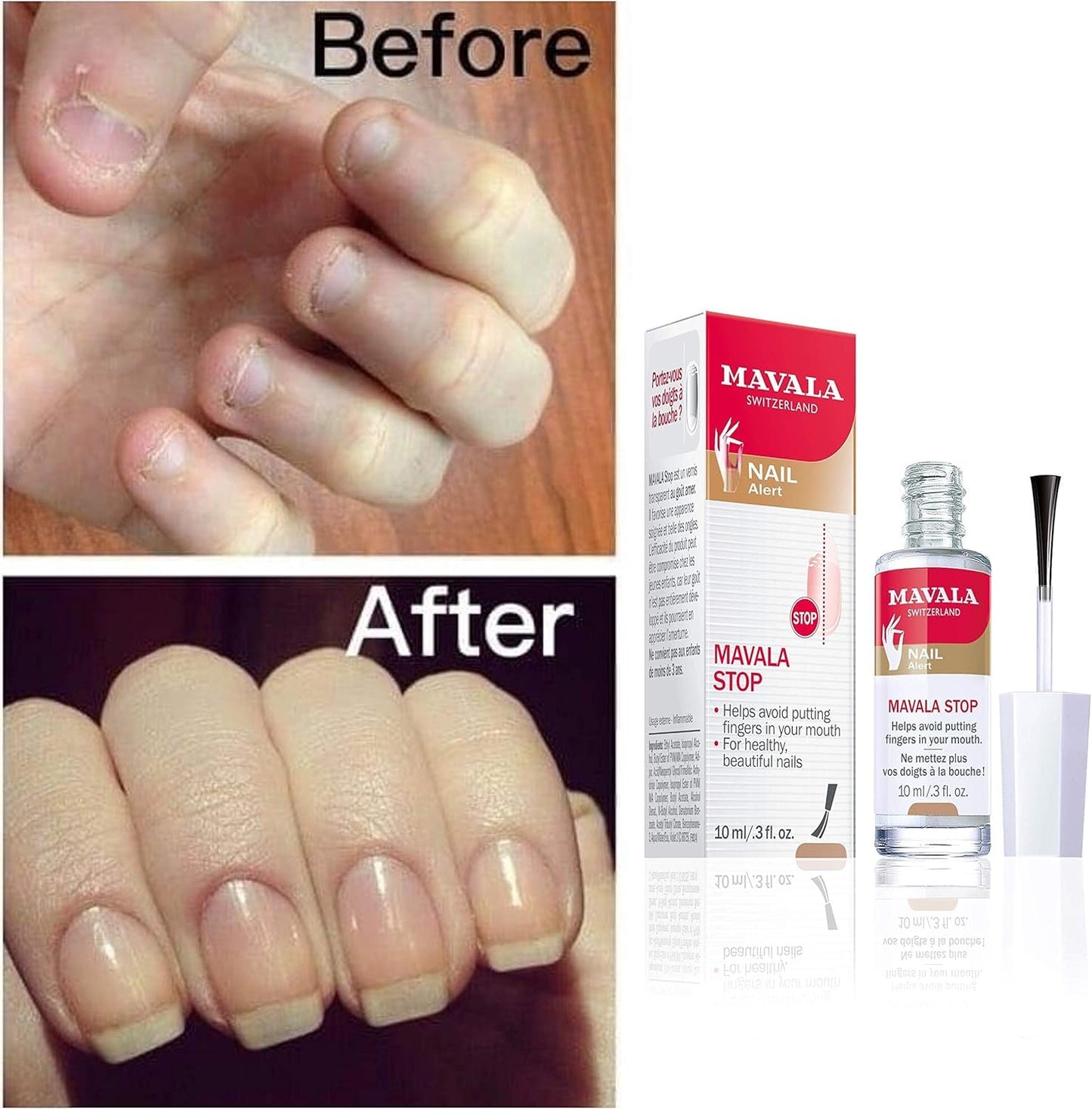 Mavala Stop Deterrent Nail Polish Treatment | Nail Care to Help Stop Putting Fingers In Your Mouth | Bitter Taste | Easy Application | For Ages 3+ | 0.3 Fl Oz