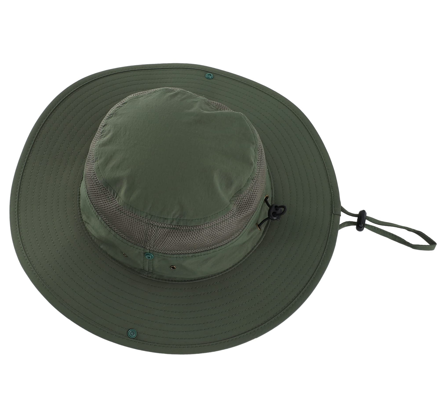 Connectyle Outdoor Mesh Sun Hat Wide Brim UV Sun Protection Hat Fishing Hiking Hat (Light Army Green)