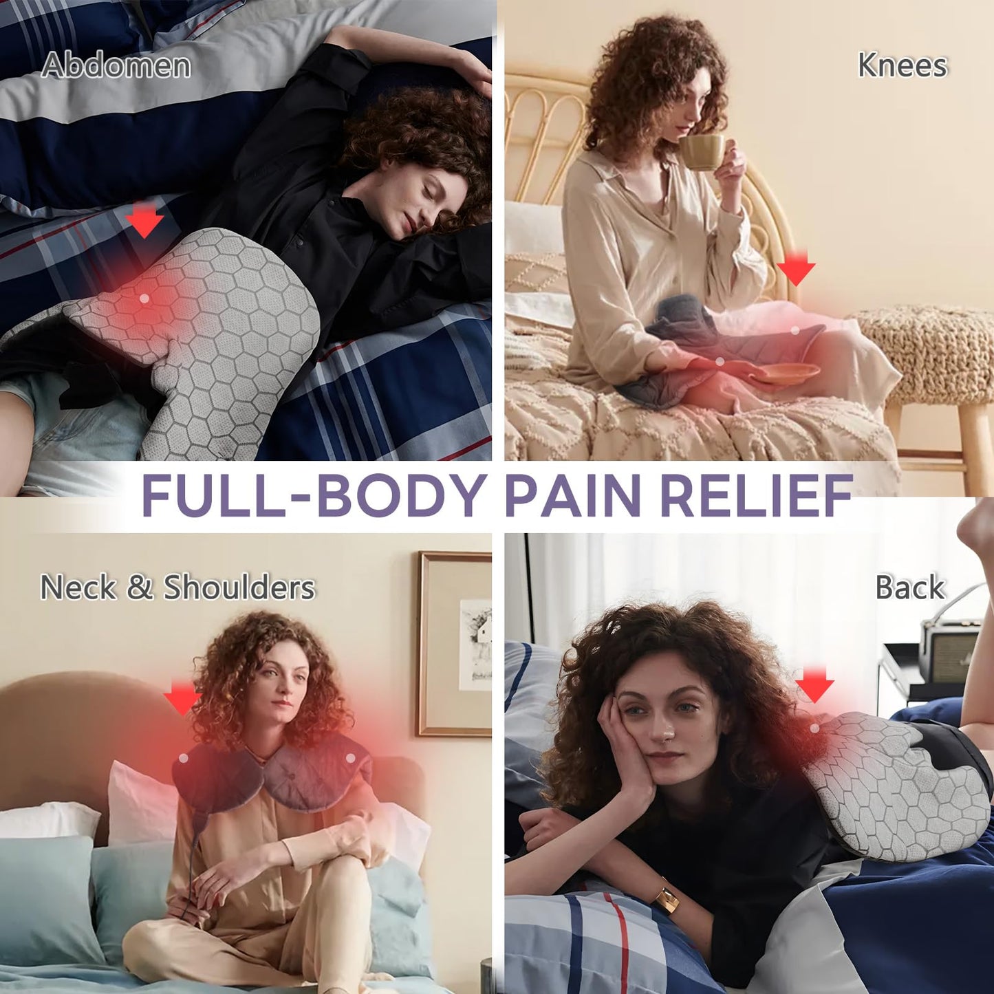 HOMLYNS Graphene Heating Pad for Neck and Shoulders, Birthday Gifts for Her Him Women Mom Wife Men Dad, 2.2lb Weighted Neck Heating Pad for Back Pain Relief, 10 Heat Levels & 4 Timer Settings