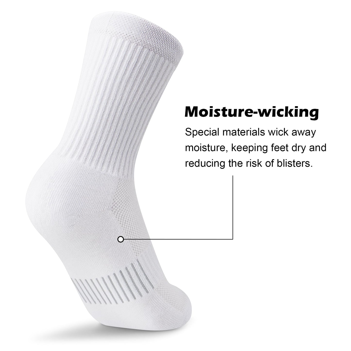 Gonii Crew Socks Women Hiking Running Athletic Cushioned Compression Socks 5-Pairs