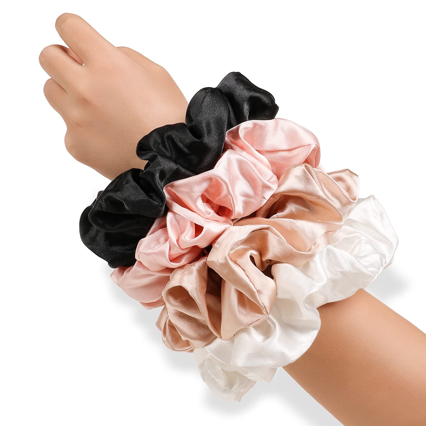 Silk Satin Hair Scrunchies for Women Girls Big Large Jumbo Scrunchie for Sleep Cute Gaint Oversize Scrunchy for Thick Hair